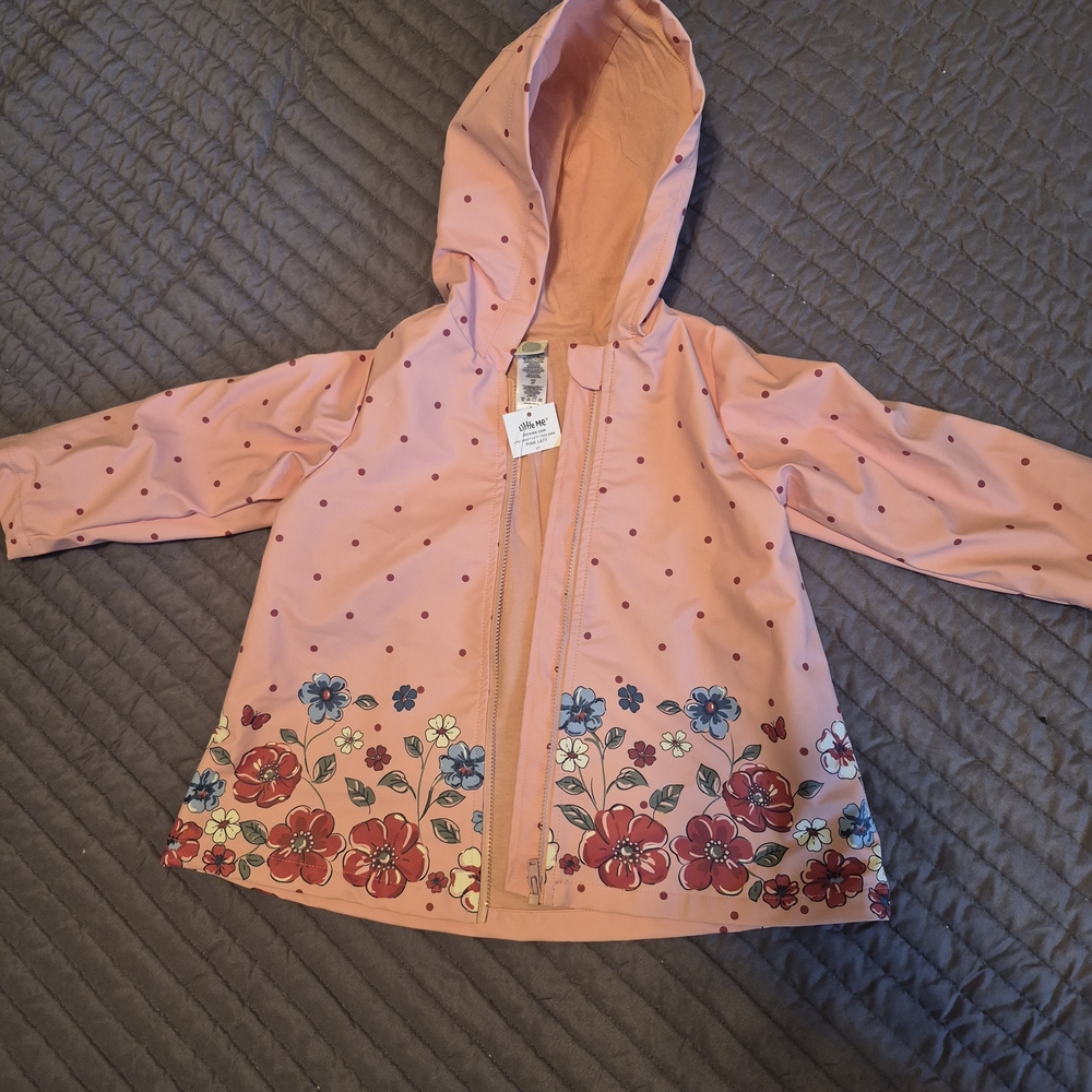 Little Me Pink Floral Raincoat